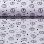 Bio Baumwoll Musselin - Löwen Grau Glatte Struktur