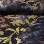 Viskosejersey - Jacquard Used Look Floral Schwarz