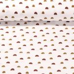 Baumwoll Musselin - Kleine Bögen Ecru Gelb Glatte Struktur