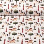 Jersey - Impression numérique Rêve de licorne Arbres Ecru