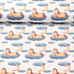 Jersey - Impression numérique Rêve de licorne Nuage Ecru