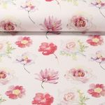 Jersey - Digitaldruck Aquarelltraum Blütenköpfe Ecru