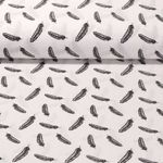 Baumwolle Popeline - Federn Weiß Schwarz