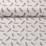 Baumwolle Popeline - Federn Weiß Rost