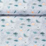 Jersey - Petites feuilles Blanc