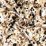 Tessuto pantaloni Bengaline macchie di colore ecru marrone