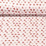 Bio Baumwoll Musselin - Dreiecke Glatte Struktur Weiß Braun