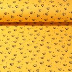 Baumwolle Musselin - Tintenherzen Gelb Glatte Struktur