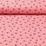 Baumwolle Musselin - Tintenherzen Rosa Glatte Struktur
