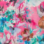 Leinen – Digitaldruck Blumen Pink