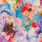 Leinen - Digitaldruck Blüten Blau