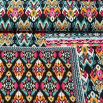 Viscose - Patchwork Ethnique Noir Fuchsia