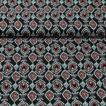 Viscose - Ornements Noir Fuchsia