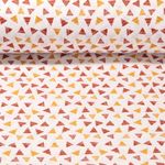 Popeline de coton - Traingles rayés Blanc Ocre