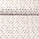 Baumwolle Popeline - Dreiecksstreifen Weiß Grün