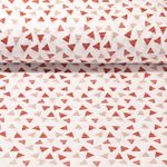 Baumwolle Popeline - Dreiecksstreifen Weiß Braun