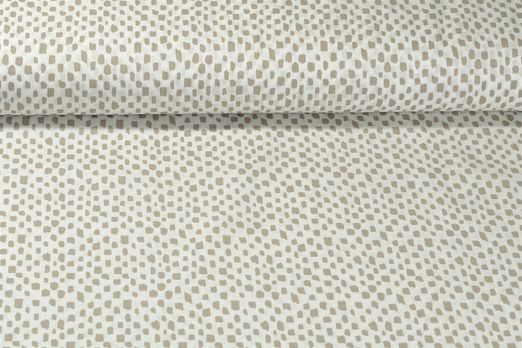 Popeline de coton - Touches de couleurs Blanc Beige