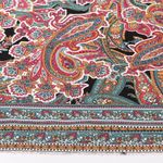 Viscose - Bordure paisley Noir Fuchsia-1