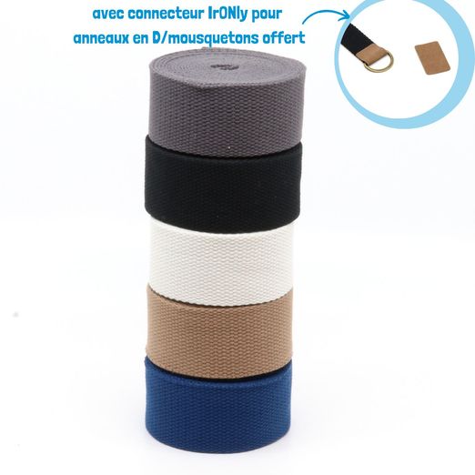Lot de 5 sangles 40 mm "Soft" - 3m de long - BASIC