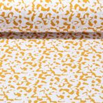 Popeline de coton - Fleurs Blanc Jaune