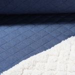 Coton teddy  - Piqué Doubleface Bleu jeans Beige clair-0