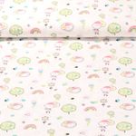 Popeline de coton - Jardin d&#039;été Souris mignonne Blanc