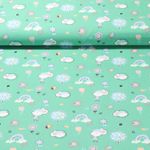 Baumwolle Popeline - Sommergarten Süße Maus Mint