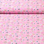 Popeline de coton - Jardin d&#039;été Tissu à combiner Fleurs Rose