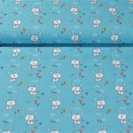 Popeline de coton - Petit lapin Bleu