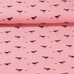 Sweat - Hamburger Liebe Impression numérique Glossy Oiseaux Vieux rose