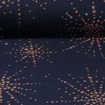 Jersey - Glossy Boom Jacquard Soft Touch Lurex Navy Kupfer