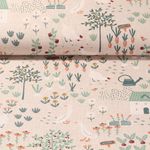 Toile canevas - Jardin de ferme Beige Effet lin-0