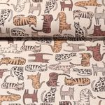 Toile canevas - Chats Beige Effet lin-0