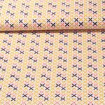 Popeline de coton - Croix Blanc Jaune