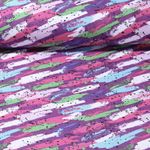 Sweat d&#039;été - French Terry Bunte Traits Structure à boucles Fuchsia