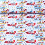 Coton - Avions Blanc Rouge