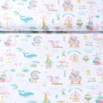 Baumwolle Webware - Sommerzeit Tiere Weiß Rosa