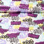 Sweat d'été - French Terry Impression sur film Grafitti Blanc Multicolore Structure à boucles