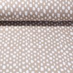 Baumwoll Musselin - Große Pinselstriche Taupe Glatte Struktur