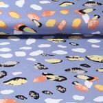 Viskosejersey - Abstrakt Blau