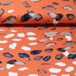 Viskosejersey - Abstrakt Orange