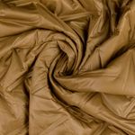 Quiltet jakke stof - Præget doubleface i gyldent brun