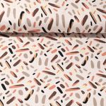 Viskosejersey - Farbstriche Leinenmix Ecru Braun