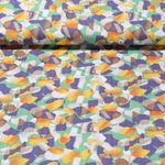 Kleider und Blusenstoff - Bunte Steine Lila