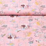 Tissu robe et blouse - Rameaux floraux Rose