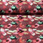 Jersey - Impression digitale Rêve de fleurs Rouge