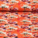 Jersey - Digitaldruck Blütentraum Orange