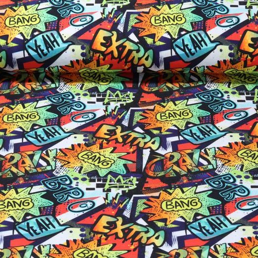 Jersey - Digitaldruck Graffiti Crazy Multicolor