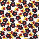 Viskose Popeline - Blumen Weiß Navy