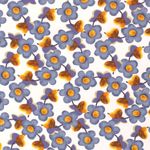 Popeline viscose - Fleurs blanc bleu clair Popeline viscose - Fleurs blanc bleu clair